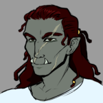 Orcish commander with a scar running down his face